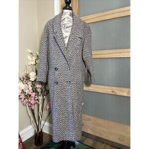 Vintage Fashions By Jill Wool Blend Knit Trench Coat Women Size 9 Multicolor